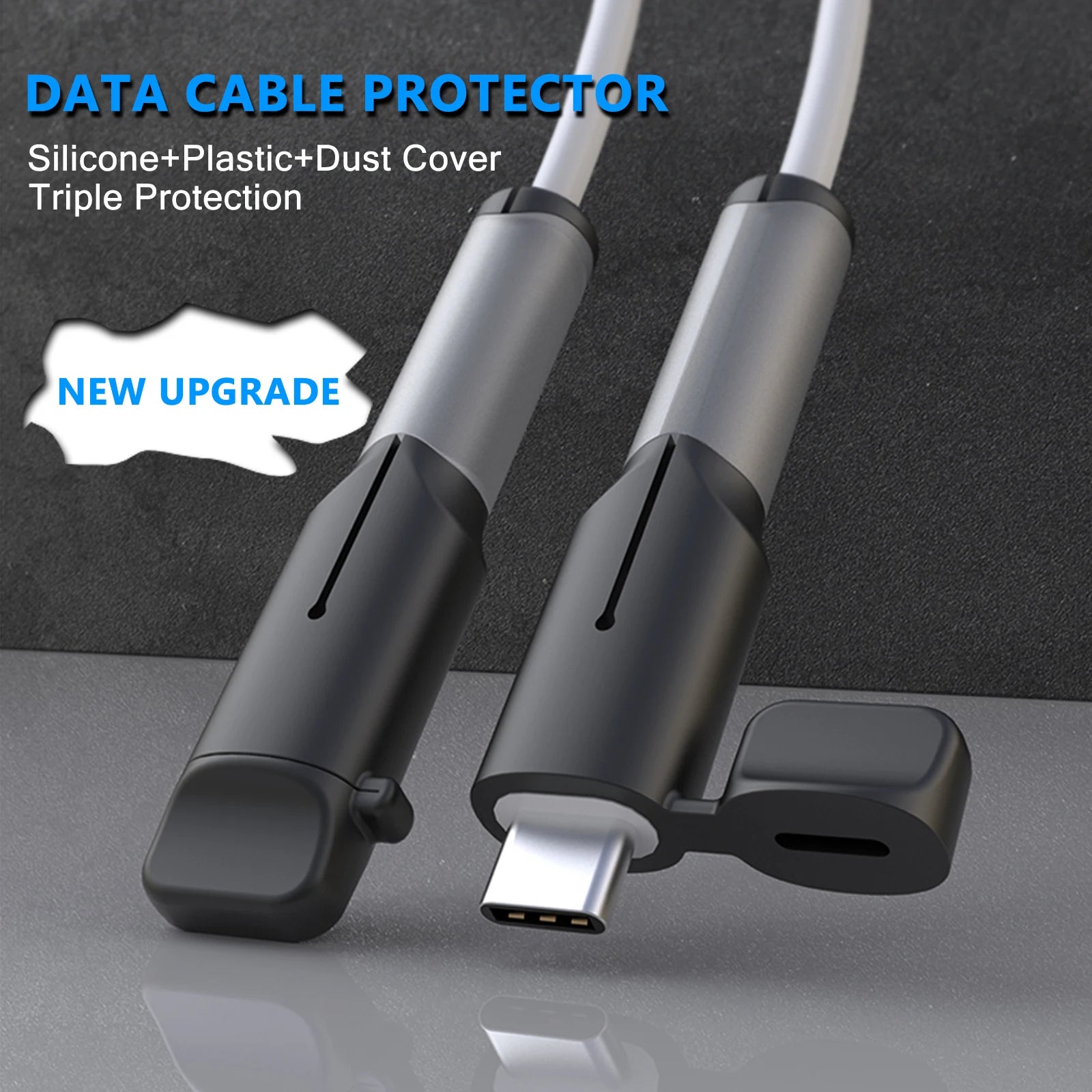 Charger Cable Protector, Type-C to Type-C/Iphone/Usb a Silicone Charger Cord Protector, 2-In- Cord Protector with Cable Winder