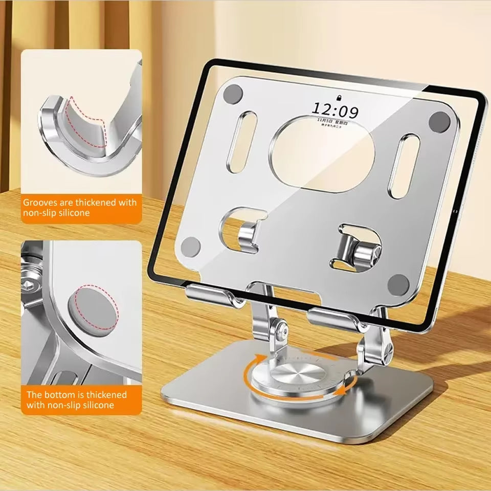 360° Rotation Tablet Stand for Ipad, Adjustable Foldable Tablet Holder,Aluminum Phone Stand Compatible with Ipad Pro/ Air/ Mini