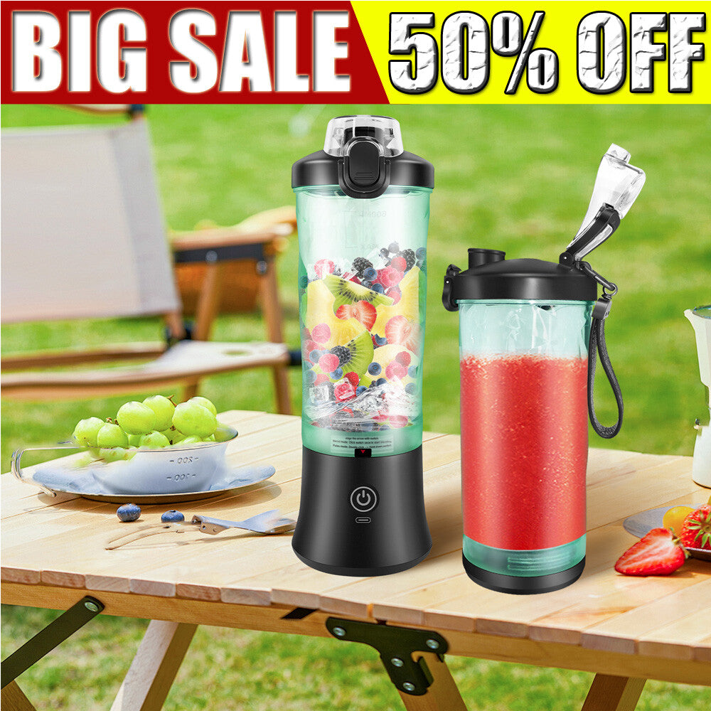 Portable Blender USB Rechargeable Personal Smoothie Juicer Travel Compact 600Ml