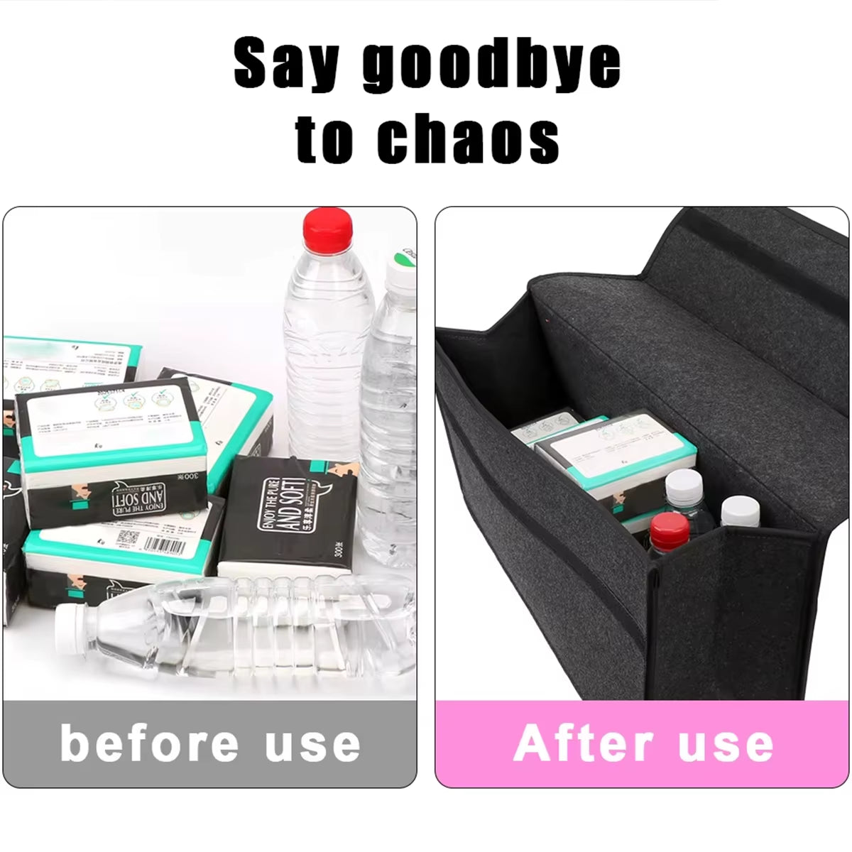 1PC Dark Gray Car Felt Storage Box Car Storage Bag Enlarged and Thickened Soft Felt Storage Box Household Storage Box